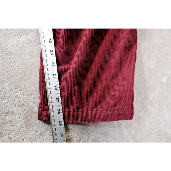 Vans Corduroy Cargo Pants Mens 36 Burgundy Maroon Embroidered Patch Skateboard - Picture 6 of 10